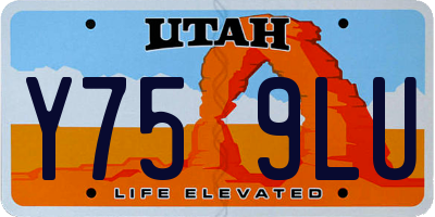 UT license plate Y759LU