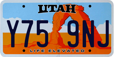 UT license plate Y759NJ