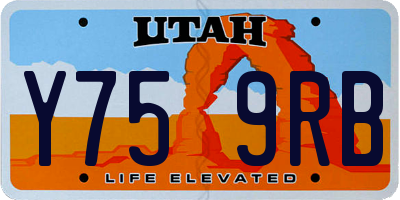 UT license plate Y759RB