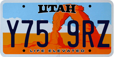UT license plate Y759RZ
