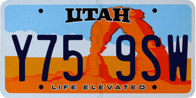 UT license plate Y759SW