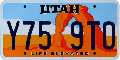 UT license plate Y759TO