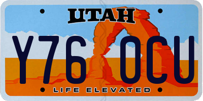 UT license plate Y760CU