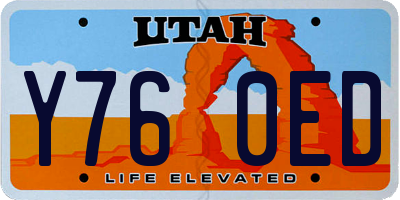UT license plate Y760ED
