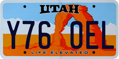 UT license plate Y760EL