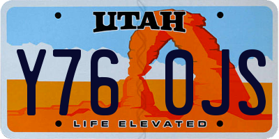 UT license plate Y760JS