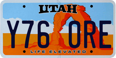 UT license plate Y760RE