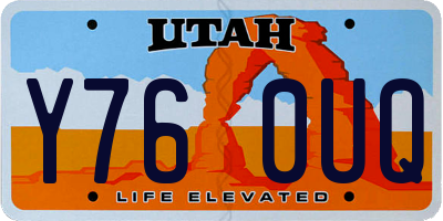 UT license plate Y760UQ