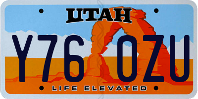 UT license plate Y760ZU
