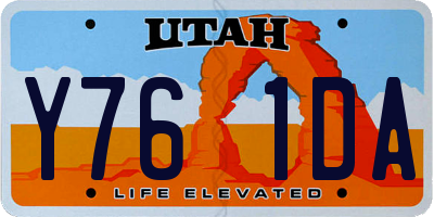 UT license plate Y761DA