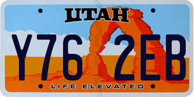 UT license plate Y762EB
