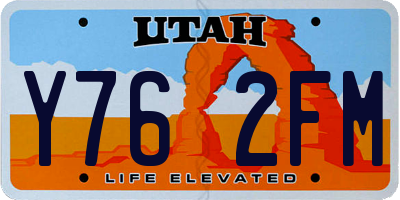 UT license plate Y762FM