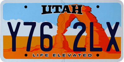 UT license plate Y762LX