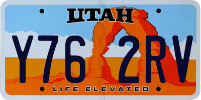 UT license plate Y762RV