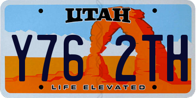 UT license plate Y762TH