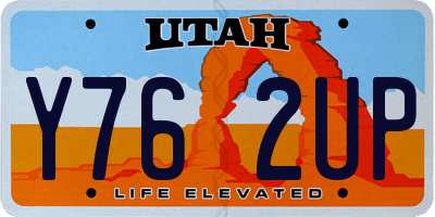 UT license plate Y762UP