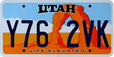 UT license plate Y762VK