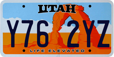 UT license plate Y762YZ
