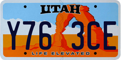 UT license plate Y763CE