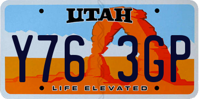 UT license plate Y763GP