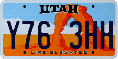 UT license plate Y763HH