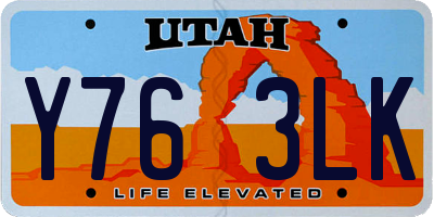 UT license plate Y763LK