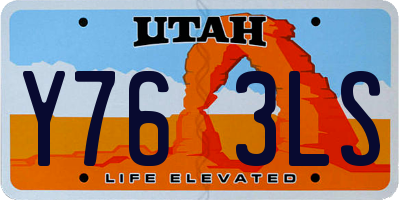 UT license plate Y763LS