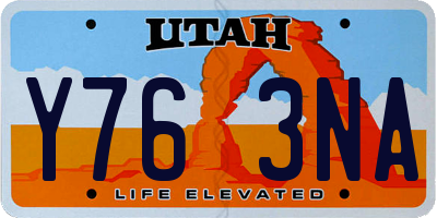 UT license plate Y763NA