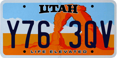 UT license plate Y763QV