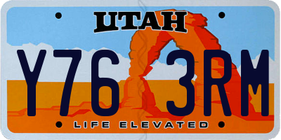 UT license plate Y763RM