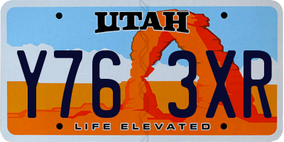 UT license plate Y763XR