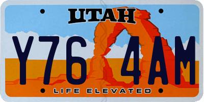 UT license plate Y764AM