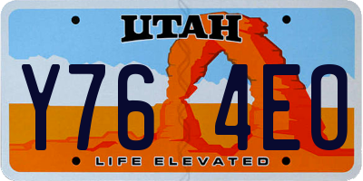 UT license plate Y764EO