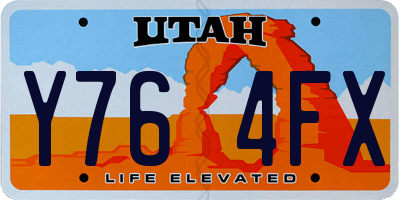 UT license plate Y764FX