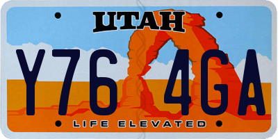 UT license plate Y764GA
