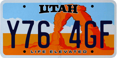 UT license plate Y764GF