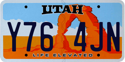 UT license plate Y764JN
