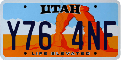 UT license plate Y764NF