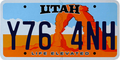 UT license plate Y764NH