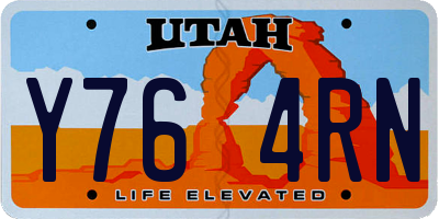 UT license plate Y764RN