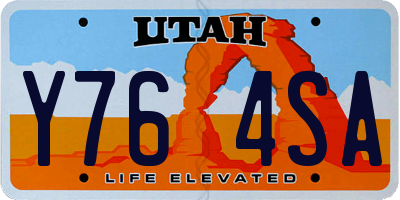 UT license plate Y764SA