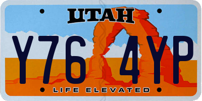UT license plate Y764YP