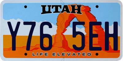 UT license plate Y765EH