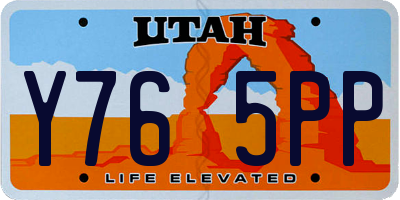 UT license plate Y765PP