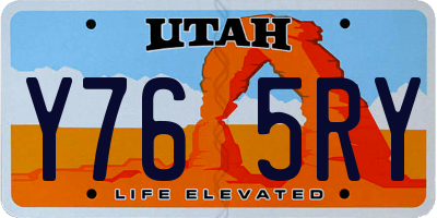 UT license plate Y765RY