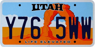 UT license plate Y765WW