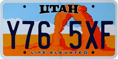 UT license plate Y765XF