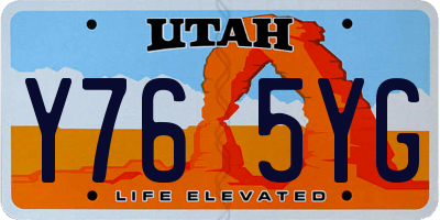 UT license plate Y765YG