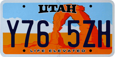UT license plate Y765ZH