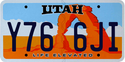 UT license plate Y766JI